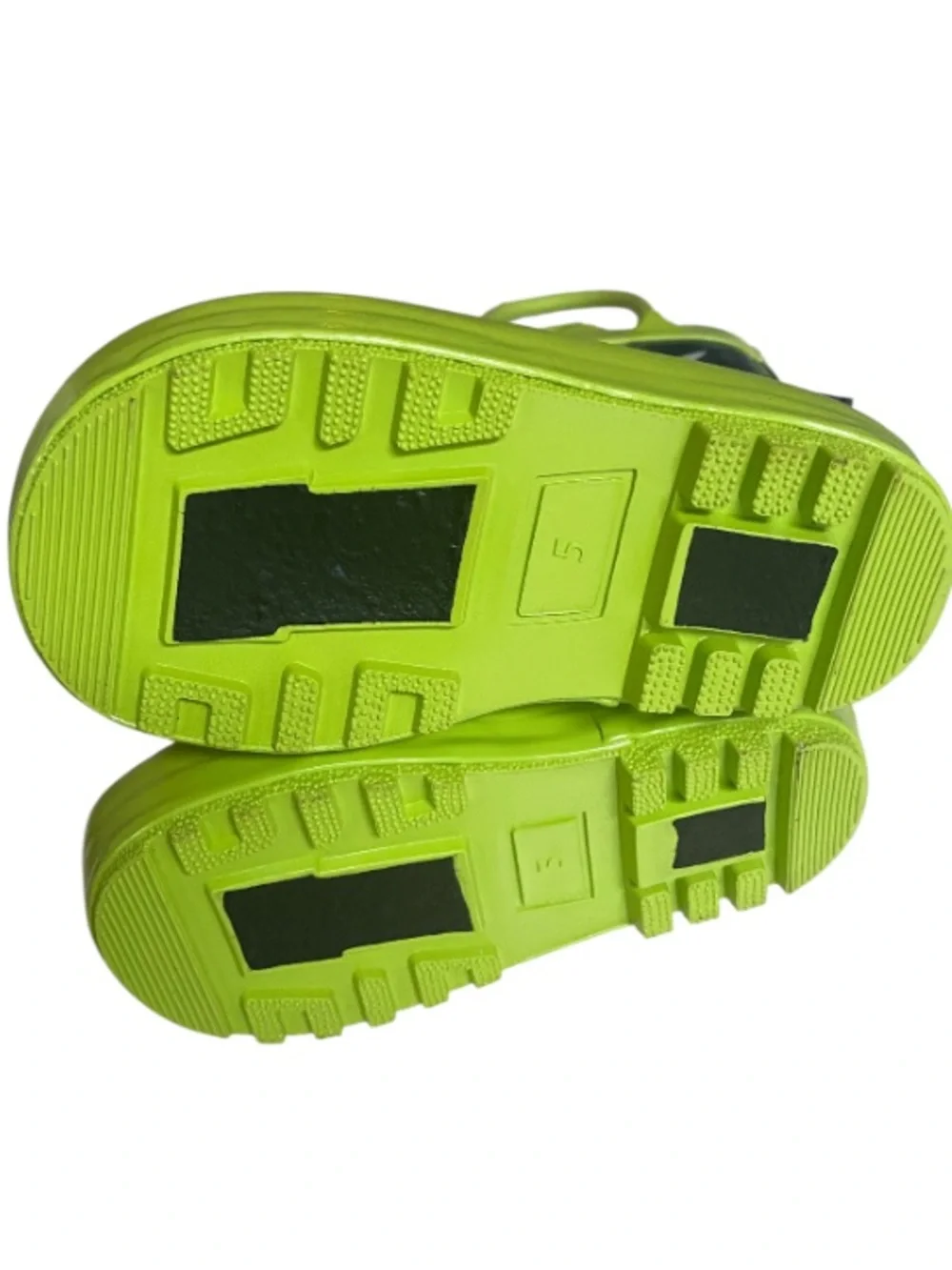 ⭐️Classic Kiks  Shark Rain Boots in Navy & Lime Dino Fin Design NWT